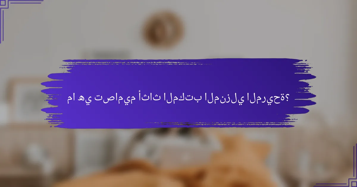 ما هي تصاميم أثاث المكتب المنزلي المريحة؟